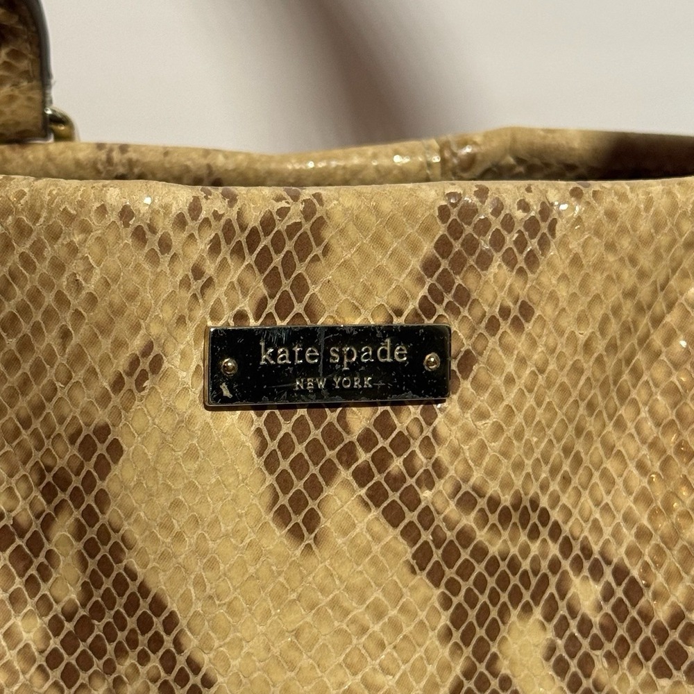 Kate Spade Python Snake Print Leather Shoulder Sa… - image 2
